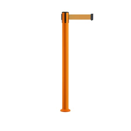 Stanchion Belt Barrier Fixed Base Orange Post 7.5ftBrown Belt